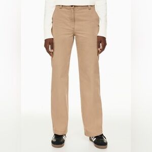 Aritzia Sunday Best New Jaden Pant Gold Camel Khaki Straight-Leg Chino Pants, 0